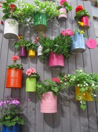 colourful wall pots